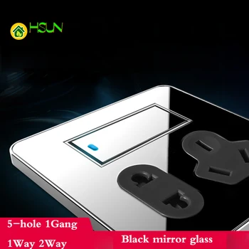 

light Point switch wall socket with control switch 5-hole 1Gang1Way2Way Switch with Power Outlet Panel LED Fluorescent
