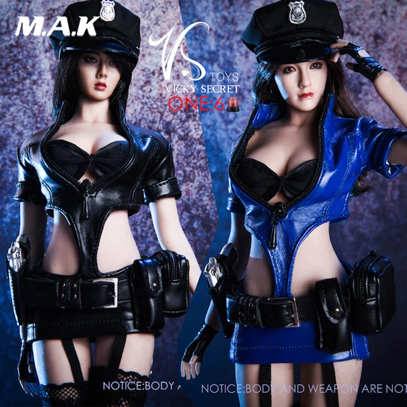 

sexy 1/6 vstoys 1/6 18XG16 COS policewoman uniform suit W weapons For 12" Female PH Doll Action Figure Body Accessories