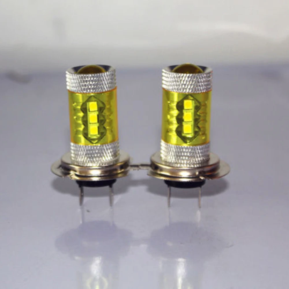 2 шт. H7 80 Вт 1400LM высокое Мощность 4300 K 360 градусов желтый 2323 светодиодный автомобиль противотуманные фары Универсальный