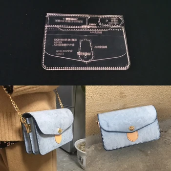 

Acrylic Stencil Laser Cut Template DIY Leather Handmade Craft Shoulder Bag Sewing Pattern 180x110x50mm