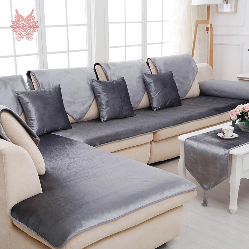 1347 50 De Réductionlivraison Gratuite Gris Camel Rouge Noir Velours Housse De Canapé Flanelle Peluche Housses De Canapé Sectionnel Pas Cher