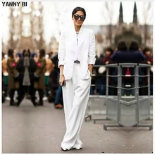 White 2 Pieces Sets Womens Business Suits Formal Pant Suits For Weddings Tuxedo OL Long Sleeve Female Trouser Suit Custom White 2 Pieces Sets Womens Business Suits Formal Pant Suits For Weddings Tuxedo OL Long Sleeve Female Trouser Suit Custom