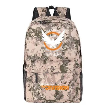 

Tom Clancy's The Division2 Camouflage Bagpack Army Men Backpack Canvas School Bags Game Bookbag Travel Backpack Laptop Rugzak