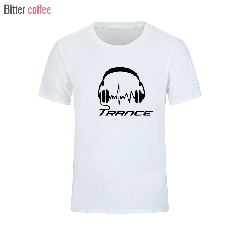 

New Men's summer T Shirts Novelty Trance Headphones Classic Clothes Cotton Short Sleeve Men t shirt T shirt