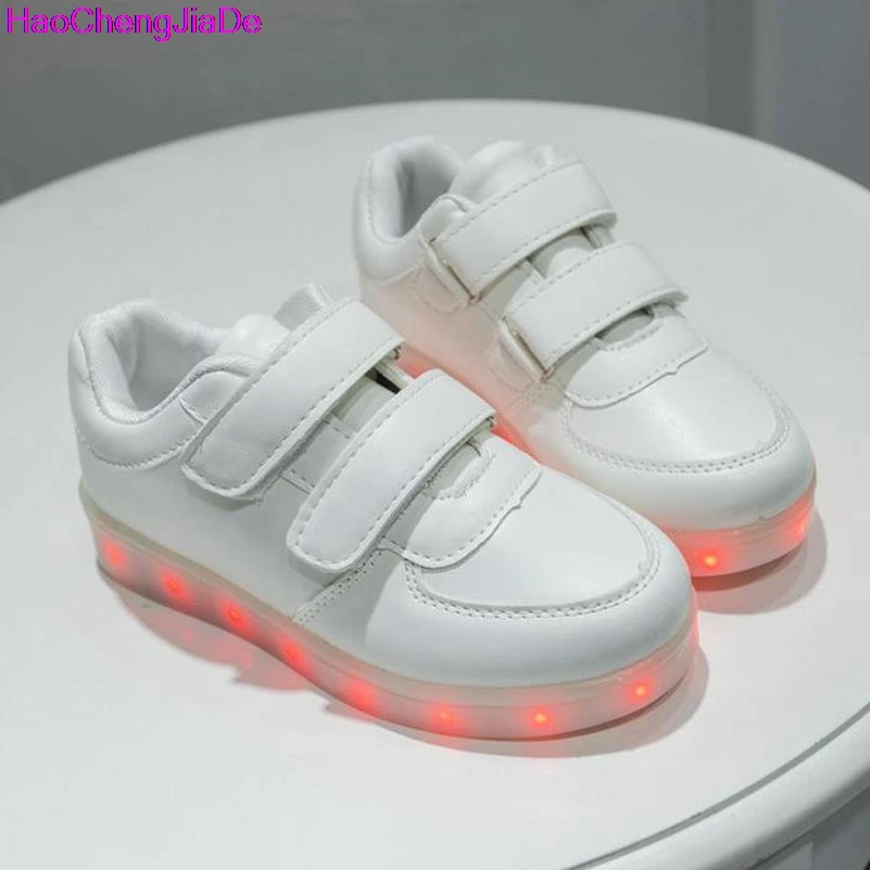 

HaoChengJiaDe Children USB LED Shoes With Light Up Sole Casual Shoes for Kids Boy Girl LED Luminous Sneakers Glowing Shoe Enfant