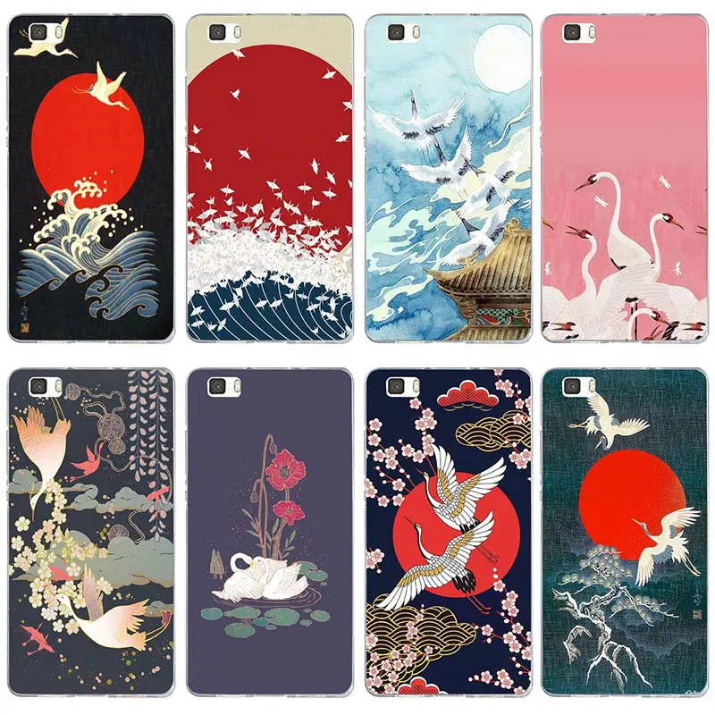 

Wave Art Japanese Green Illust For Huawei P8 P9 P10 P20 P30 Y5 Y6 II Y7 Honor 6X 9 Mate 10 Pro Lite Soft TPU Phone Cases
