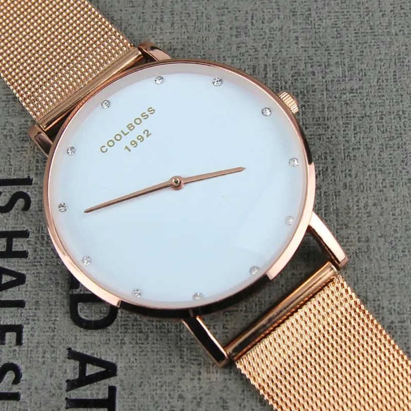 Брендовые Роскошные наручные часы из розового золота, женские часы, кварцевые золотые ультра-тонкие повседневные наручные часы, обеспечивающие индивидуальный заказ