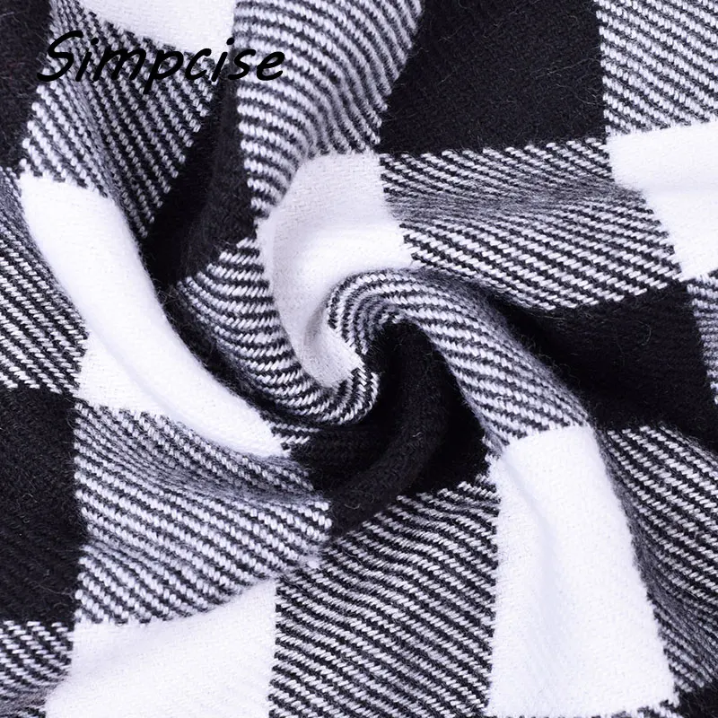 Winter New Mens Warm Soft Cashmere Wool Plaid Tartan Scarf Checked Scarf Black A3A17529 mens scarf for summer