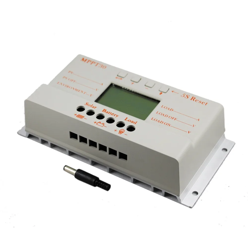 mppt 30а 30 солнечный регулятор обязанности 12v 24v авто работа с жк дисплеем солнечной