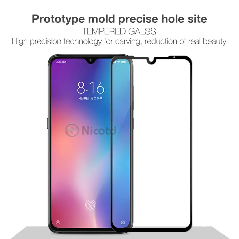 Tempered Glass For Xiaomi Mi 9 Mi8 SE 8lite 9H Screen Protector For Xiomi A2 lite 5X 6X Note7 Full Cover Glass Film Pocophone F1 (3)