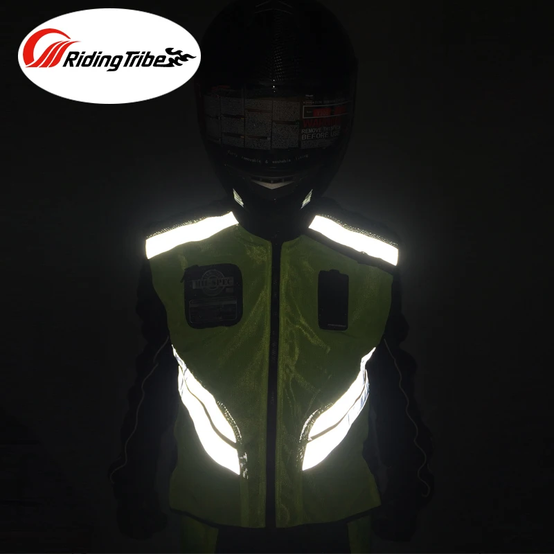 Riding Tribe Motorcycle Reflective Vest Motorbike Safty Clothes Moto Warning High Visibility Jacket Waistcoat Team Uniform JK-22