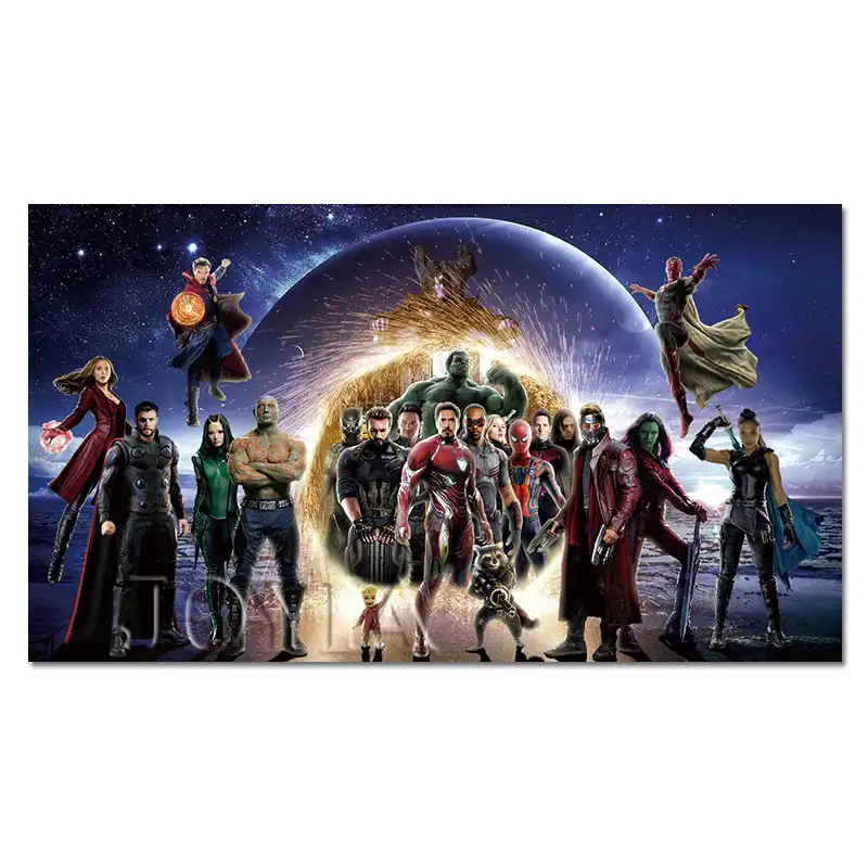 Avengers Heroes Poster Superhero Marvel Movie Silk Wall Art Home Decor