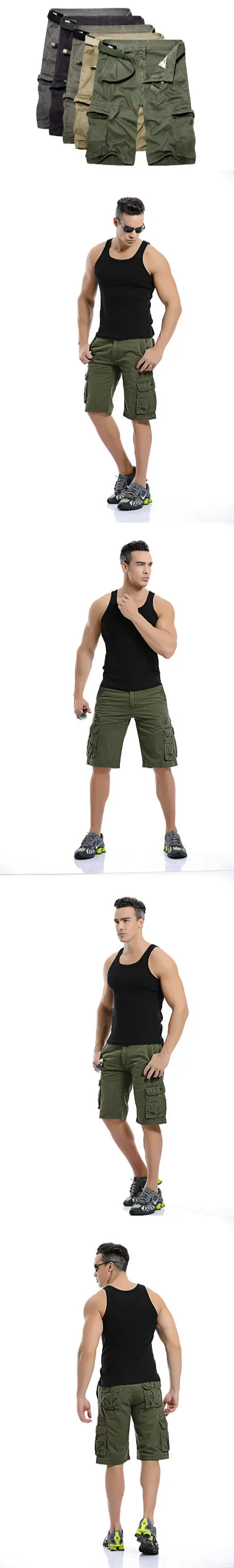 2019 Модные Военные мужские шорты Карго летние камуфляжные натуральный хлопок Удобная брендовая одежда Для мужчин Тактический карго-шорты