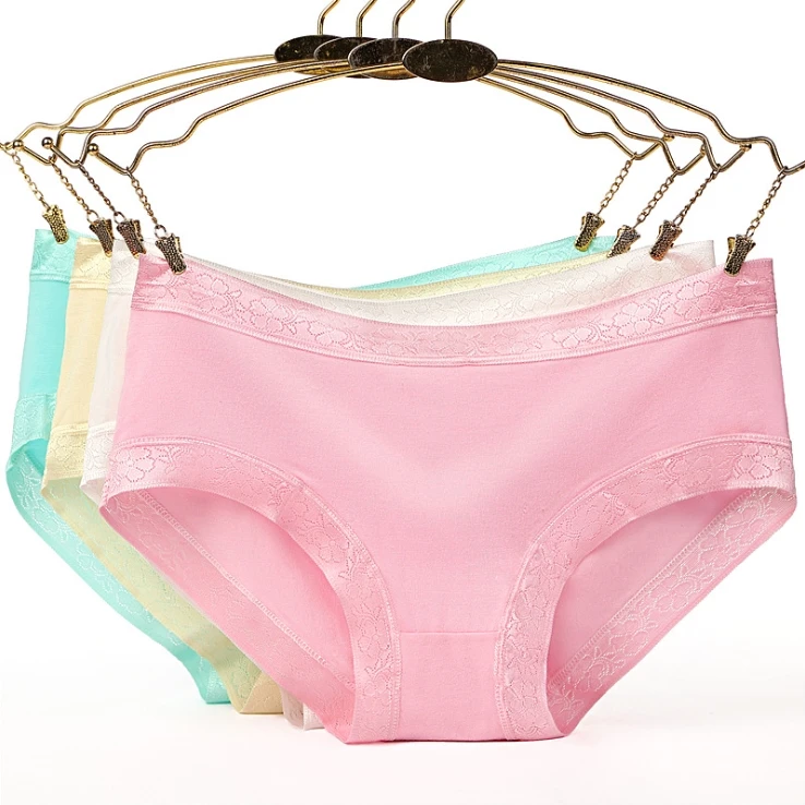 1 PCS 13 Styles Women Solid Color Bamboo Fibre Hips Briefs Underwear