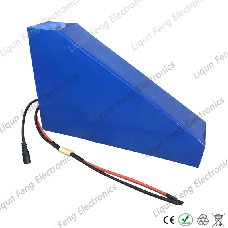 Clearance Free customs 1200W 48V 20AH triangle battery 48 V 20AH lithium battery pack use 3.7V 2600mah 18650 cell With free bag 30A BMS 9