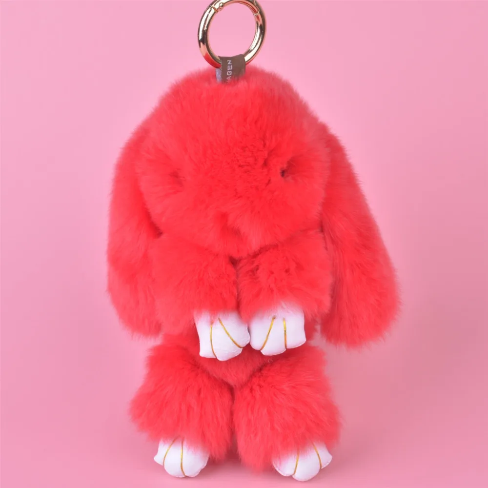 

20cm Red Color Rabbit Pendant Plush Toy, Cute Fur Keychain Free Shipping