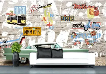 

Custom photo 3d wallpaper Non-woven mural wall sticker fashion classic cars painting picture 3d wall room murals wallpaper