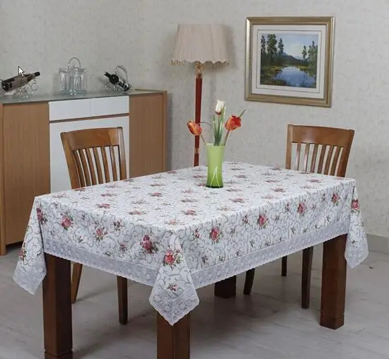  Fashion style PVC waterproof table cloth plastic rectangular table cloth Waterproof Oilproof easy c