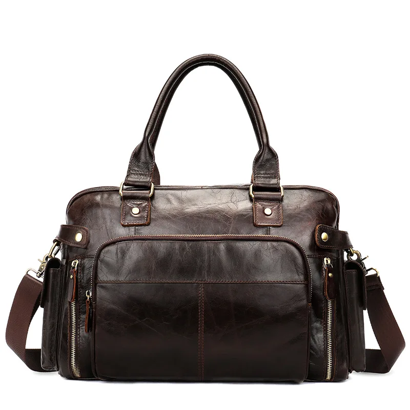 

Men's new leather large capacity business portable travel bag Europe and the United States retro outdoor duffel bag