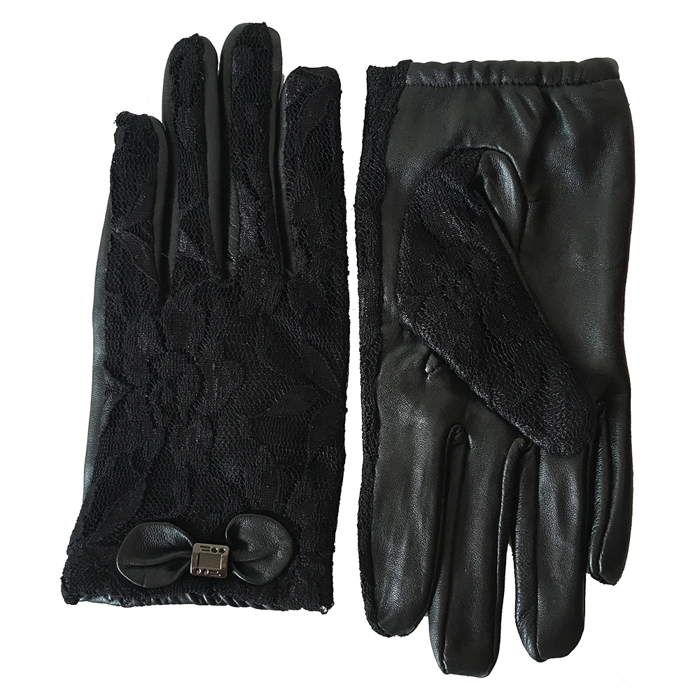

Women Winter Leather gloves Spring 2019 Hot Sale Medival Women Lace Genuine Leather Gloves Lambskin Wrist Sunscreen Glove Gift