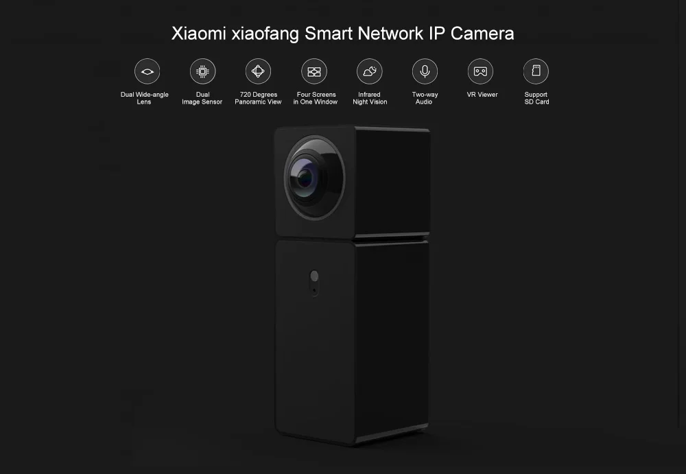 Оригинальная смарт-камера Xiaomi Xiaofang с углом обзора 360, wifi, панорамная камера с двумя объективами, монитор безопасности для умного дома