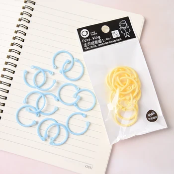 

Kawaii Easy Ring Paper Book Loose Leaf Binder Keychain Key Stationery Office Accessory Random Color