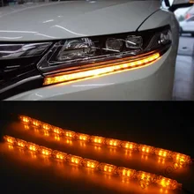 2x Car Flexible White Amber Switchback LED Knight Rider Strip Light for Headlight Sequential Flasher Dual
