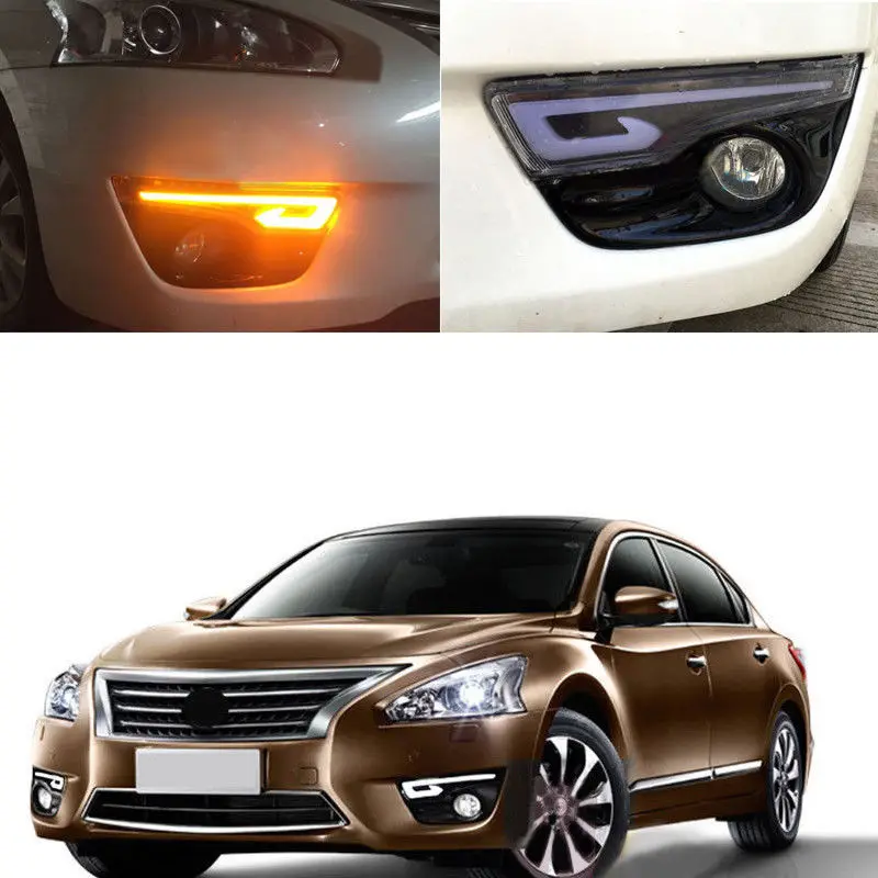 Автомобильный светильник в сборе DRL Светодиодный дневной ходовой светильник с поворотником для Nissan Teana/Altima 2013- светодиодный автомобильный светильник s