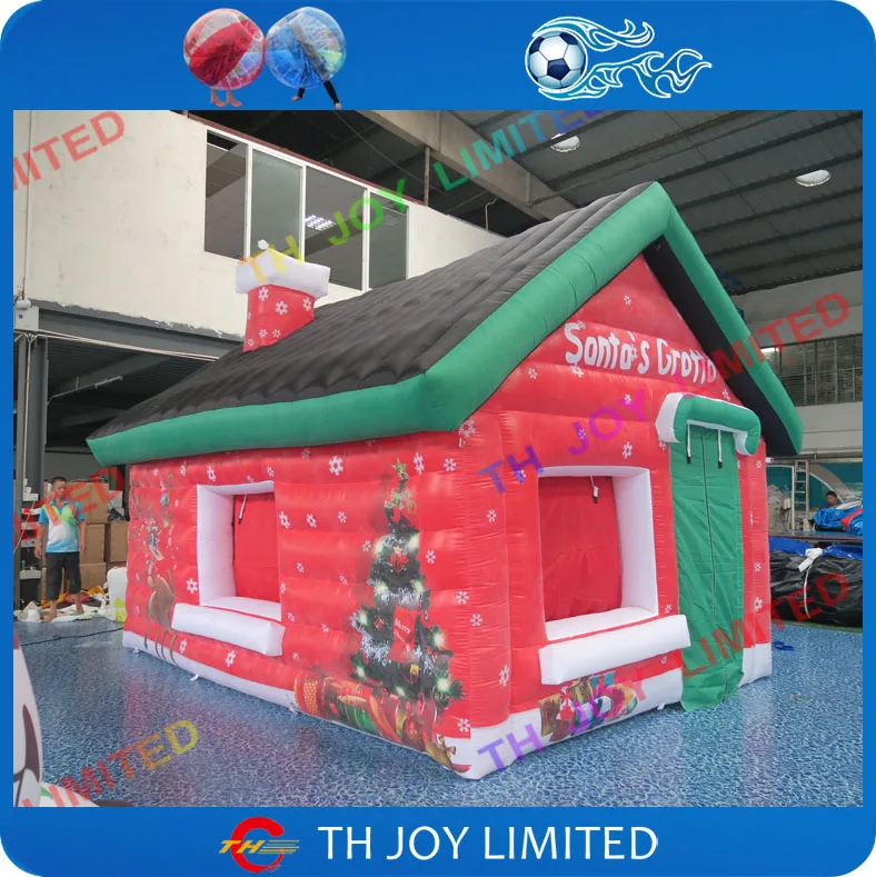 

free shipping to door 4.5mLx3mWx3.5mH outdoor new inflatable christmas santa grotto for sale/inflatable christmas house tent