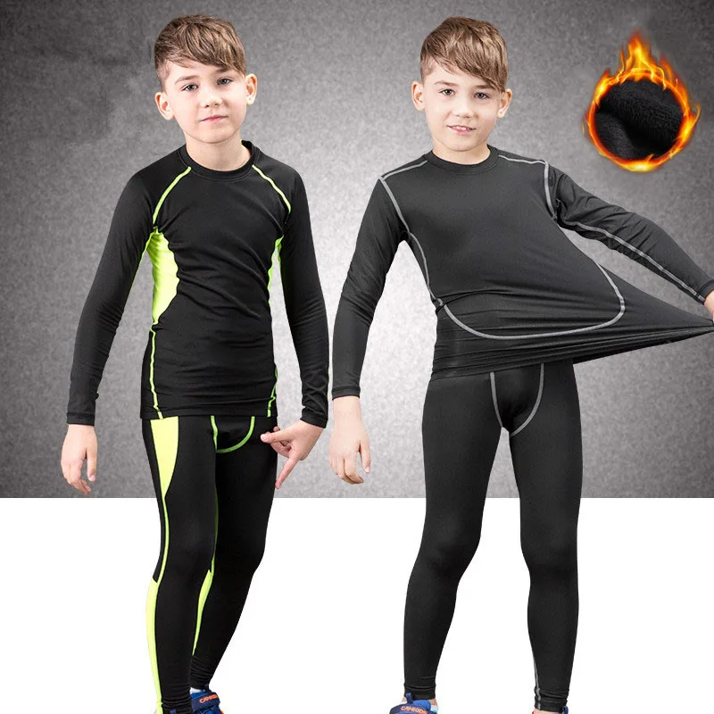 Billig Winter Thermische Unterwäsche Set Kinder Warme Thermo Unterwäsche Homme Masculino Lange Unterhosen Jungen Mädchen Glück Unterhosen Fitness Quick Dry