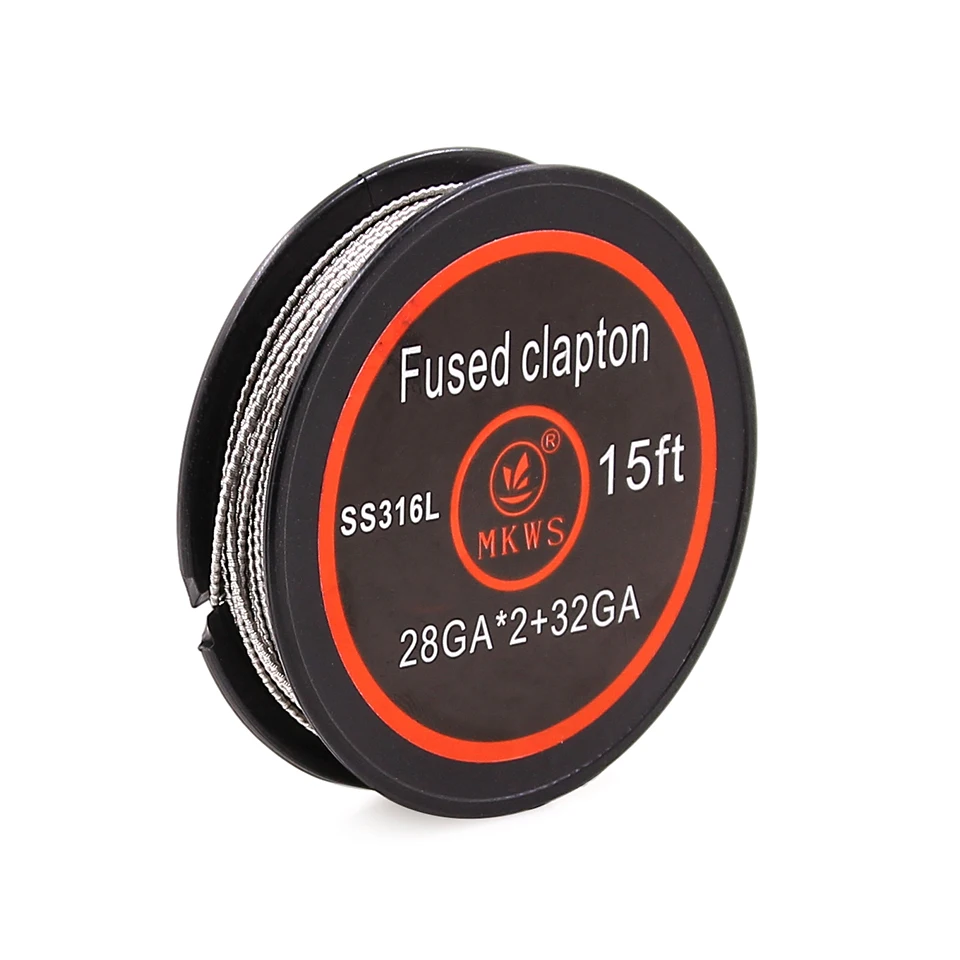 MKWS 28GA * 2 + 32GA Fused clapton провод 15FT A1 SS316L электронная сигарета атомайзер провода 5 м DIY