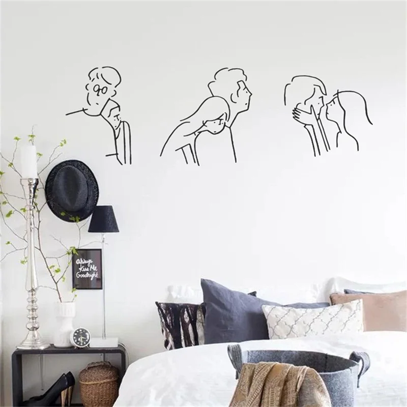 GB649 Cute Lovers Wall Stickers For Kids Rooms Home Decoration Living Room Decals Bedroom Dormitory DIY Vinyl Art Mural | Дом и сад
