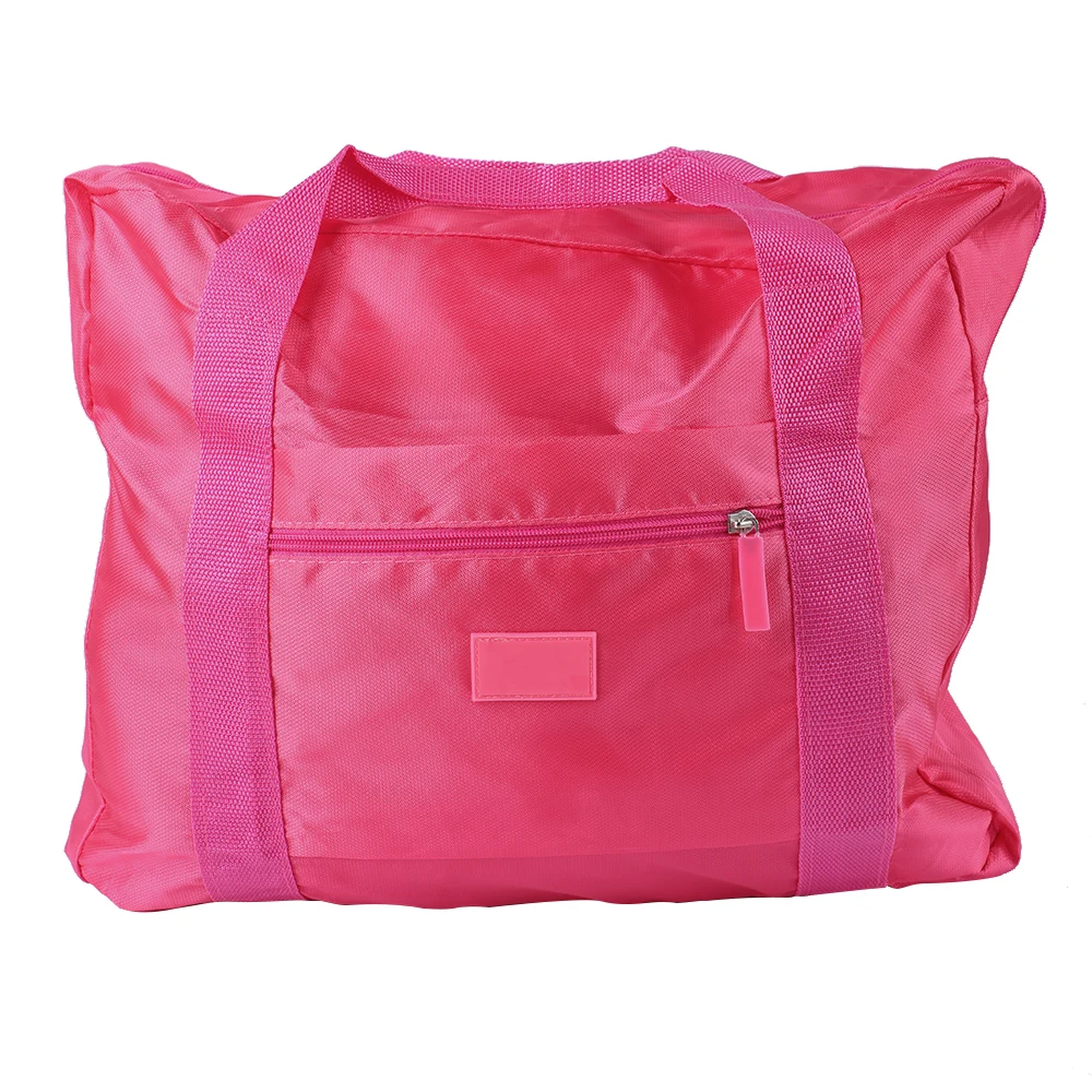 Складная Водонепроницаемая нейлоновая дорожная сумка для хранения багажа, сумка на колесиках, отделочная сумка 45 см x 37 см, сумки для хранения через плечо - Цвет: rose red