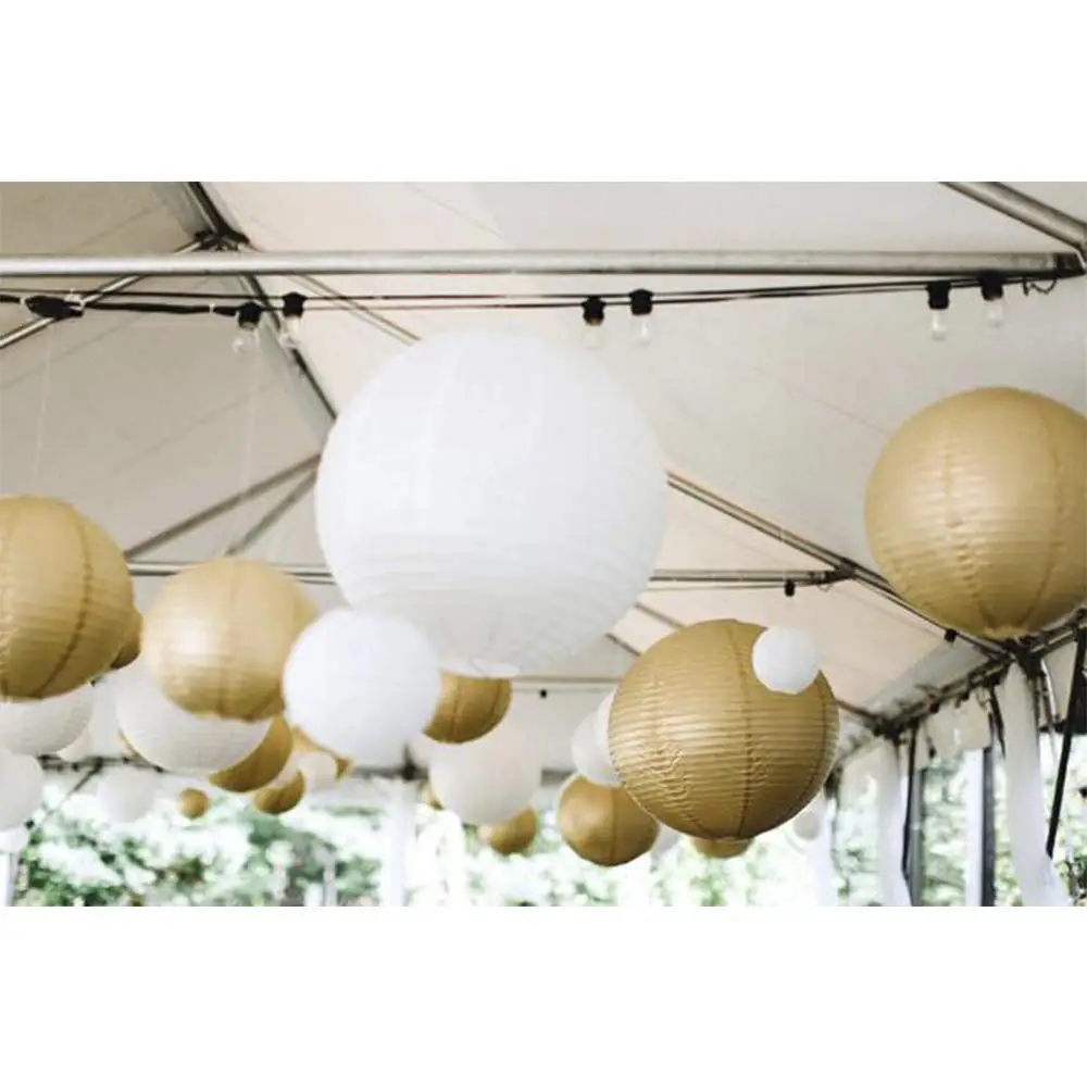18 Packs 4 12 White Beige Gold Chinese Paper Lantern Orted White Beige Gold Chinese Paper Lantern