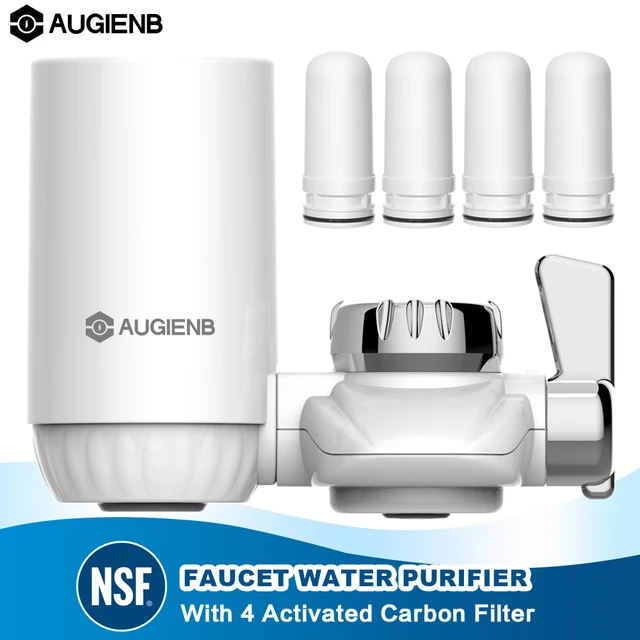 Kitchen Tap Faucet Water Filter Purifier – Activated Carbon Washable Ceramic Percolator – Reduce Chlorine, Odor, Contaminants