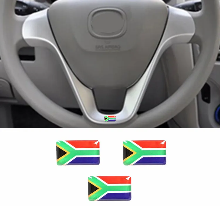South Africa Flags Car Steering Wheel Door Handle Emblems Decoration