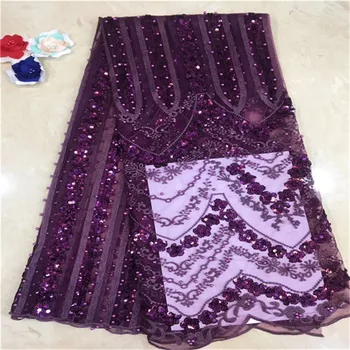 

African Tulle Lace Fabric With Sequins 2018 New Design French Lace Fabric High Quality With Beads Nigerian Embroidery Mesh Lace