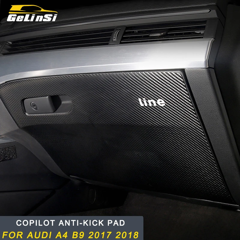 

Gelinsi For Audi A4 A5 S4 S5 B9 2017 2018 Car Passenger Seat Anti-kick Pad Cover Storage Box Frame Trim Sticker Accessories