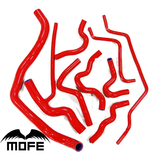

MOFE Original Logo 9PCS 3 Ply Heater Radiator Coolant Silicone Hose Kit For Saab 9 3 9-3 2.0T 03-09 Red