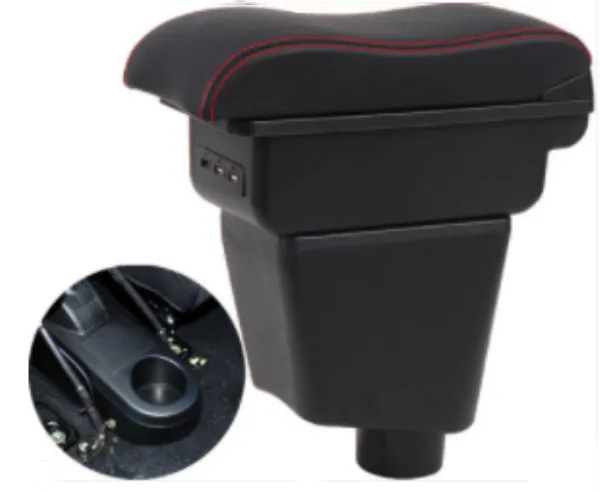 

For Renault Clio Captur Armrest box central Store content box with cup holder ashtray with USB interface