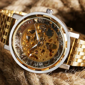 

Relogio Masculino Analog Trendy Dress Men Modern Steampunk Stylish Automatic Military Full Stainless Steel Mechanical WristWatch