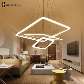 

Square Circle Modern LED Chandelier For Living Dining Room Bedroom Lustres Hanging Lamp Ceiling Chandelier Lighting luminaire