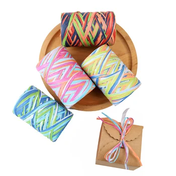 

80M/Roll Color Paper Rope Raffia Ribbon Decoration Cords Candy Gift Packing Scrapbooking Crafts String Wedding Party Decoration