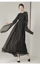 Women Summer 2017 Asymmetry Butterfly Sleeve Fashion Brand Black Sequined Long Casual Work Beach Party Dress 9293