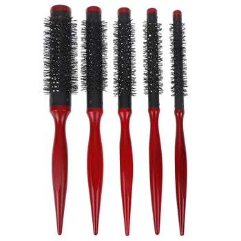 

DIY Hairstyle Rolling Curly Hairdressing Brushes Nylon Cone Wooden Handle Hair Comb Salon Hairdressing Round Tube Styling Brush