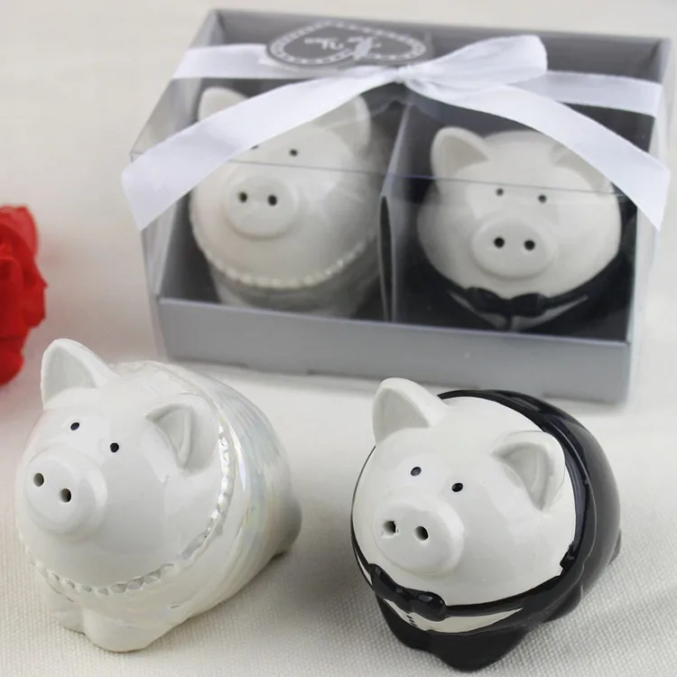 Black and white color pig bride groom Salt Pepper Shakers 50SET/LOT