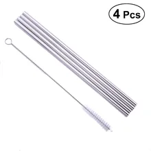 4 шт./компл. соломинки из нержавеющей стали многоразовые прямые соломинки для Yeti 20oz с 1 очистителем для кофе воды для питья сока