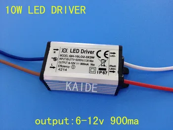 

5pcs high quality 10W led driver output 6-12v 900ma waterproof IP67 suitable for 3P3S LED