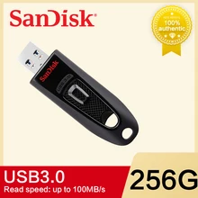 Двойной Флеш-накопитель SanDisk Ultra флеш-накопитель USB 3,0 CZ48 16 Гб оперативной памяти, 32 Гб встроенной памяти, 64 ГБ 128 ГБ 256 ГБ флэш-накопитель 100 МБ/с. USB интерфейсом для рабочего ноутбука Нетбуки U диск