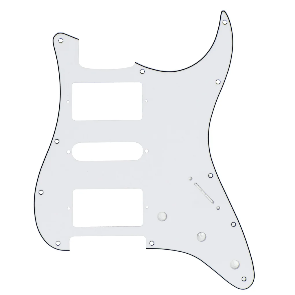 FLEOR 11 отверстий Страт гитара накладка HSH царапина пластина для американских/мексиканских электрогитар части, чистая алюминиевая фольга щит